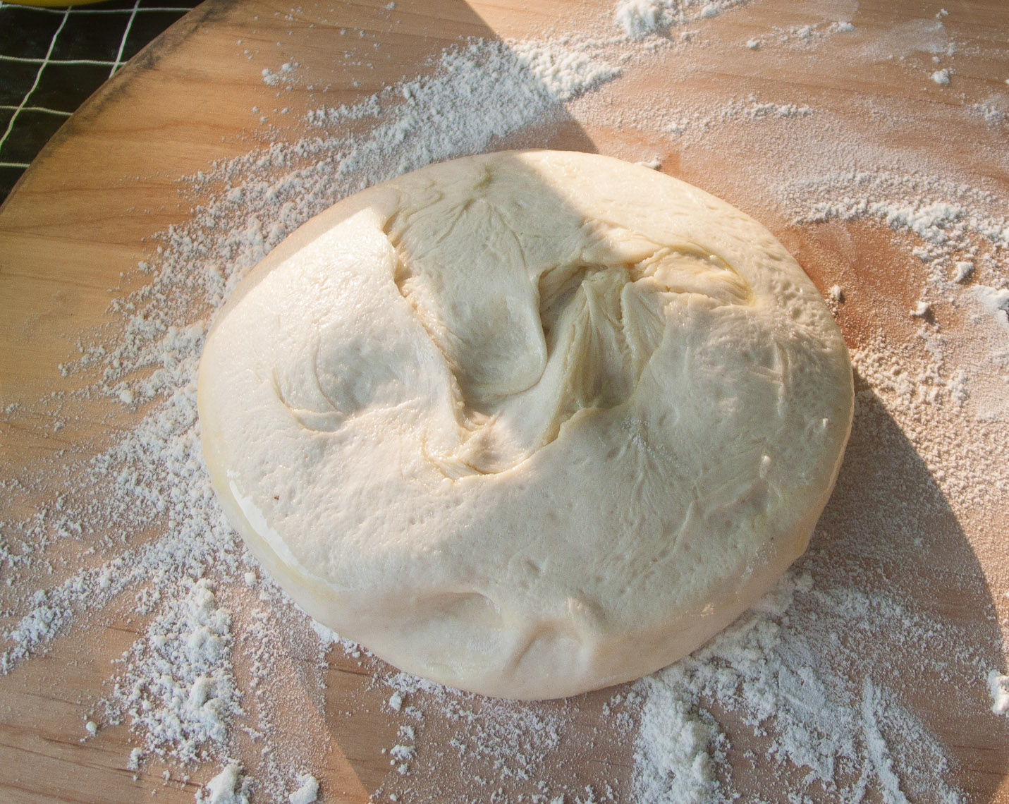 pizza dough ready for stretching